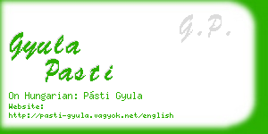 gyula pasti business card